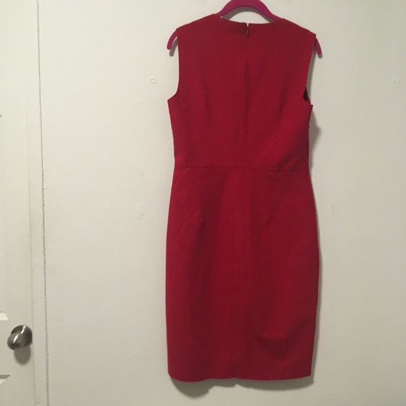 Elie Tahari Red Vernon Sheath Crossover Dress 10 - Picture 4 of 5